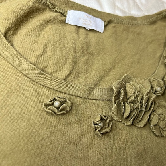 J. Crew Tissue T Shirt 100% Cotton Women’s XS Style 12670 Short Sleeve Top Green - Picture 6 of 6